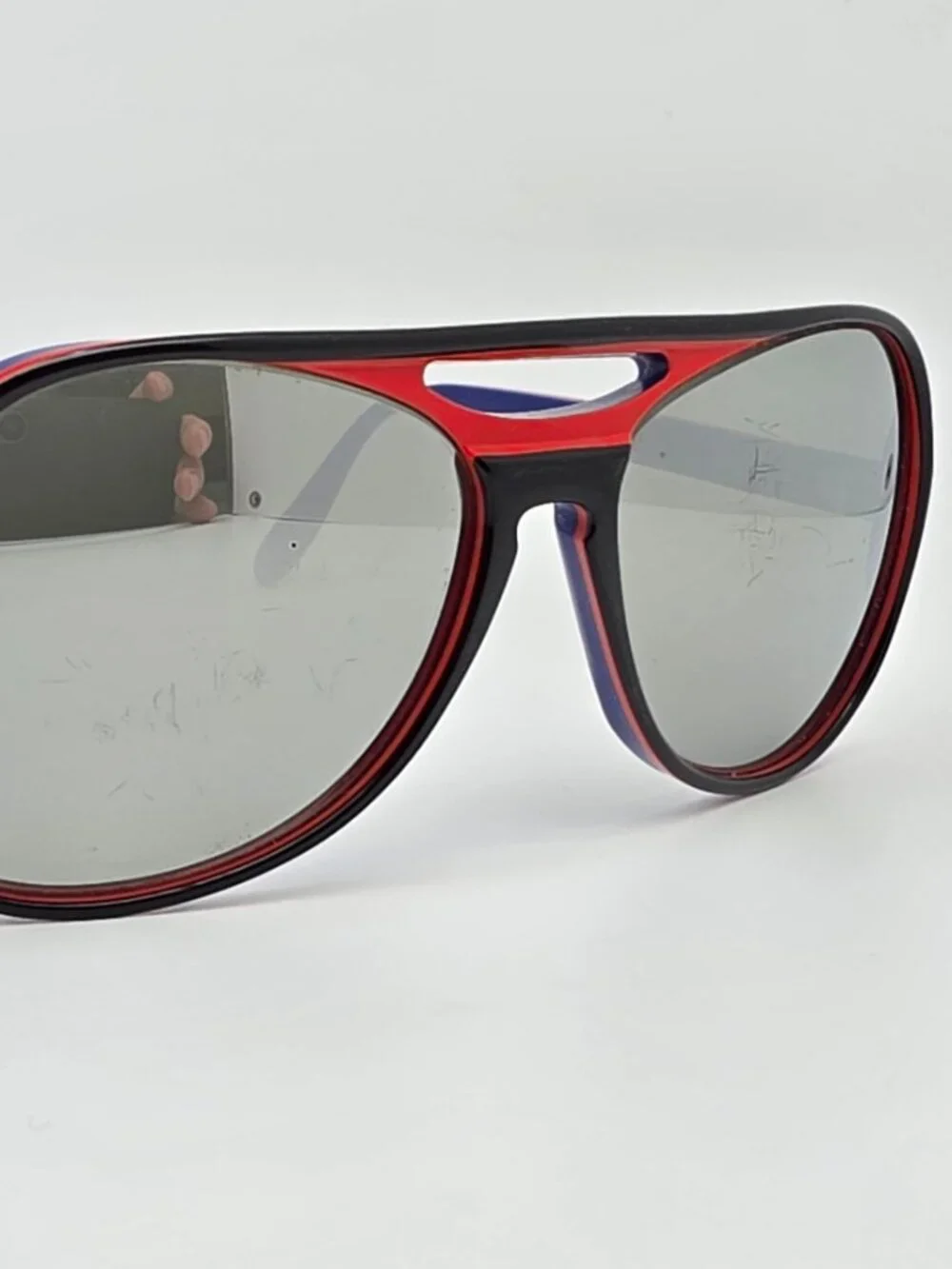 Ray-Ban B&L L9722 Powderhorn Black Frame G-31 Silver Mirror Aviator Sunglasses